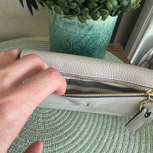 Jasper Conran Light Gray Pebble Leather Wallet euc - Picture 7 of 16